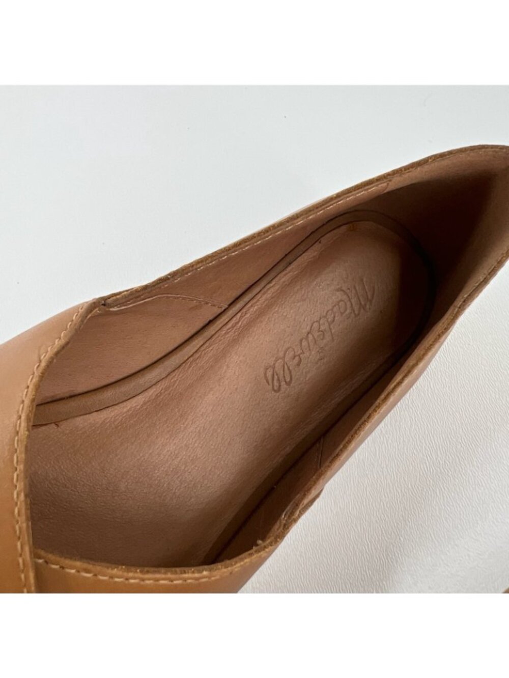 Madewell Blaine Crisscross Flat Shoes Womens 6.5 Peep Toe Slip On Leather Brown - Picture 11 of 12